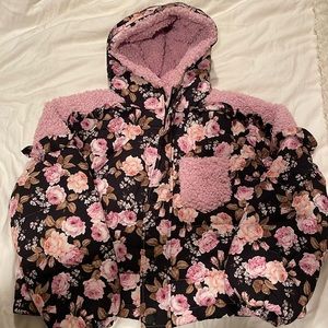 BRAND NEW For Love and Lemons Puffer Jacket with Ruffle Trim